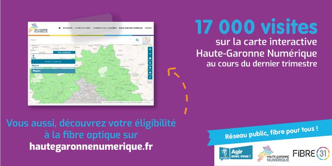 Lire la suite à propos de l’article Plus de 17 000 visites sur la carte interactive de Haute-Garonne Numérique
